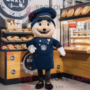 Maskot karakter av en Navy...