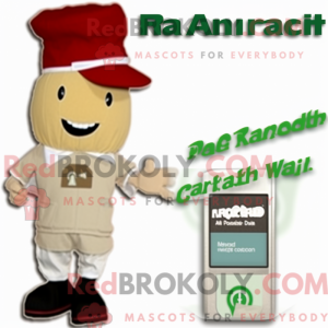 Maskot karakter af en beige...