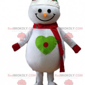 Mascota de muñeco de nieve grande muy sonriente - Redbrokoly.com