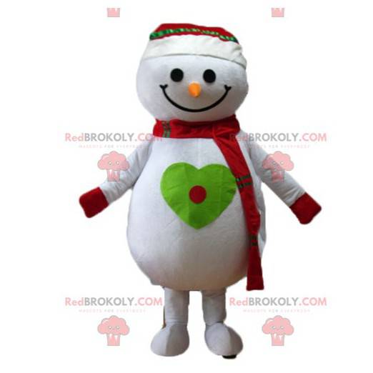 Mascote grande boneco de neve muito sorridente - Redbrokoly.com