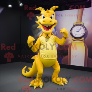 Maskot karakter av en gul...