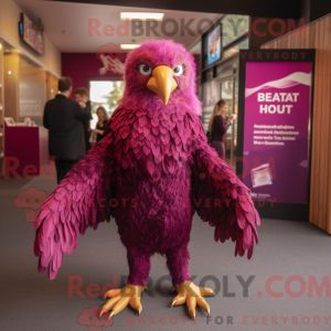 Maskotfigur af en Magenta...