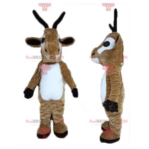 Brown and white reindeer goat mascot - Redbrokoly.com