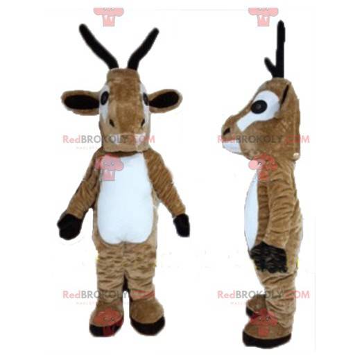 Bruin en wit rendiergeit mascotte - Redbrokoly.com