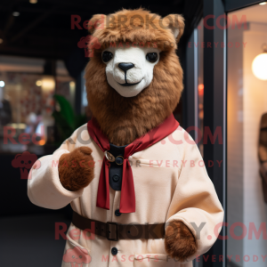 Mascot character of a Brown...