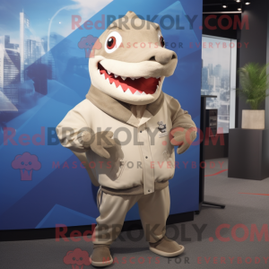 Mascot character of a Beige...