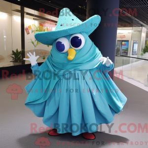 Mascot character of a Cyan...