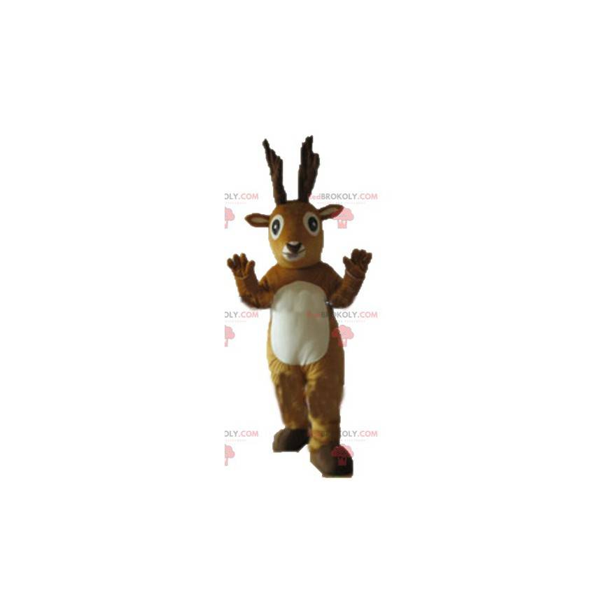 Brown and white reindeer caribou elk mascot - Redbrokoly.com