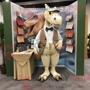 Maskot karakter af en beige...