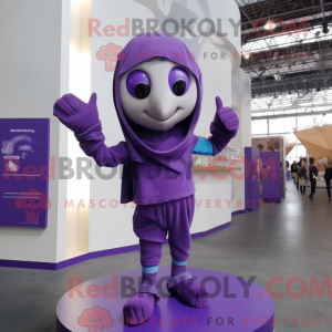 Maskot-karakter av en lilla...
