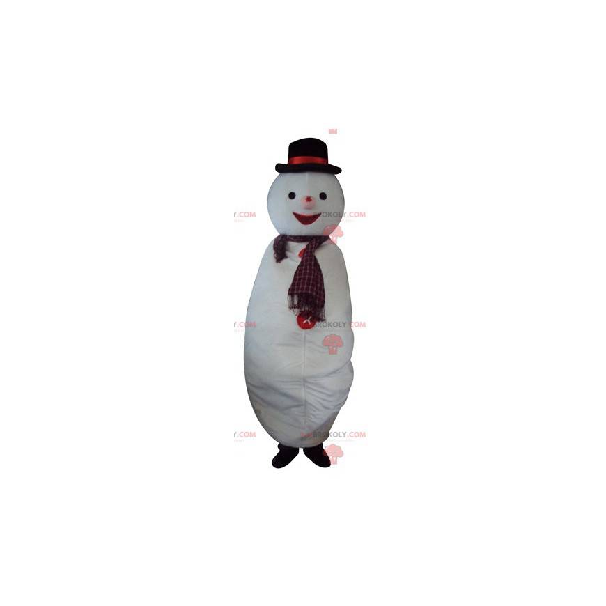 Mascotte de bonhomme de neige blanc géant - Redbrokoly.com