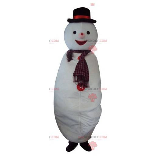 Giant white snowman mascot - Redbrokoly.com