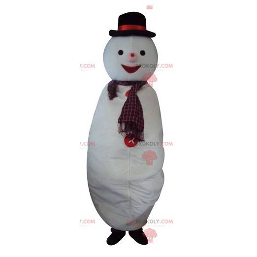 Mascotte de bonhomme de neige blanc géant - Redbrokoly.com