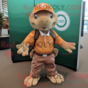 Mascot character of a Brown...