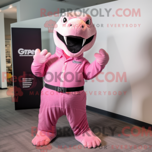 Mascot character of a Pink...