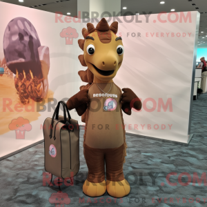 Mascot character of a Brown...