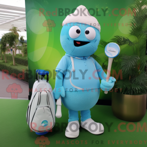 Mascot character of a Cyan...