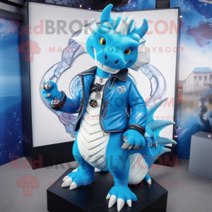 Sky Blue Dragon maskot...