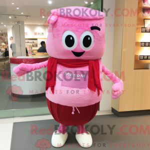Mascot character of a Pink...