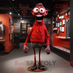 Maskot karakter av en rød...