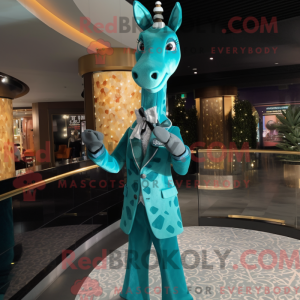 Mascot character of a Cyan...