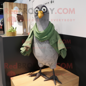 Olive Pigeon maskot kostume...