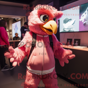 Maskotkarakter av en Pink...