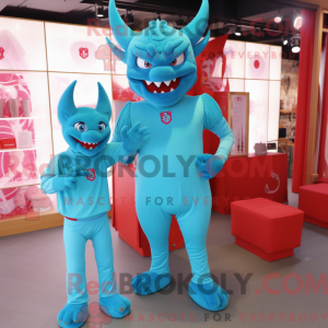 Mascot character of a Cyan...