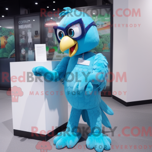 Mascot character of a Cyan...