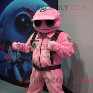 Maskottchen eines rosa...
