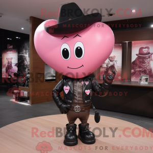 Mascottefiguur van een roze...