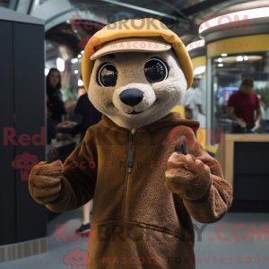 Mascot character of a Brown...