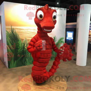 Mascottefiguur van een rood...
