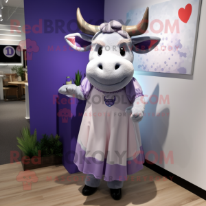 Lavendel Bull maskot kostym...
