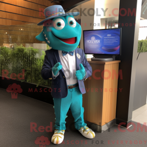 Postava maskota Teal Fish...