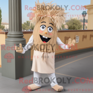Maskot postava béžové...