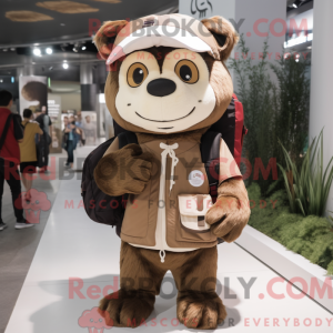 Mascot character of a Brown...
