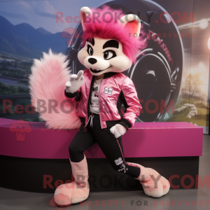 Maskottchen eines Pink...