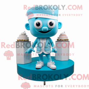 Mascot character of a Cyan...