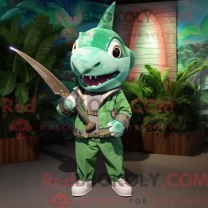 Mascot character of a Green...