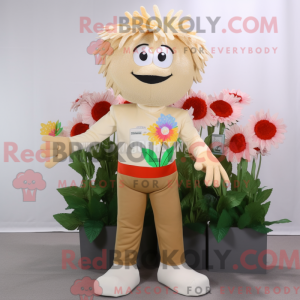 Maskot-karakter af en beige...