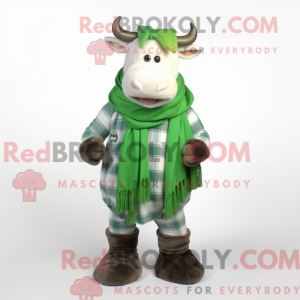 Maskot karakter af en grøn...