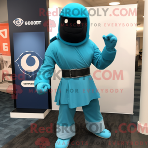 Mascot character of a Cyan...