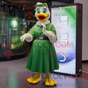 Maskottchen einer grünen...