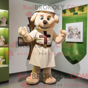 Maskotkarakter av et beżowy...