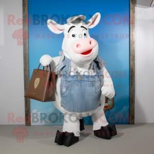 White Cow maskot kostym...