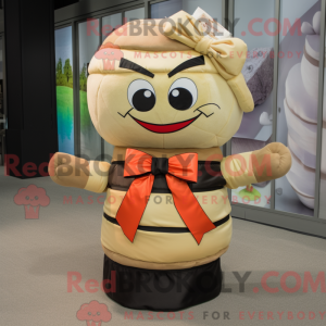 Mascot character of a Beige...