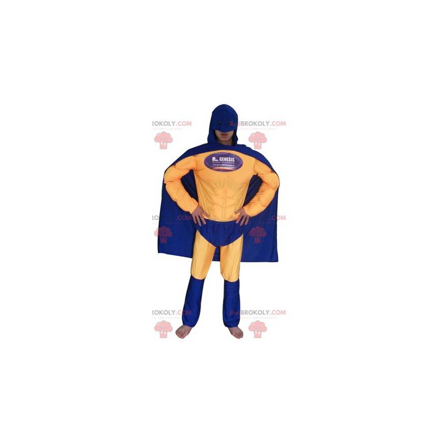 Superhero costume in blue and yellow outfit - Redbrokoly.com