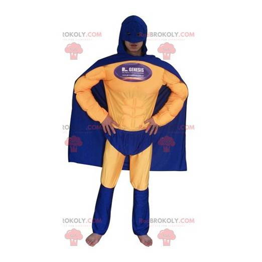 Superheldenkostuum in blauwe en gele outfit - Redbrokoly.com