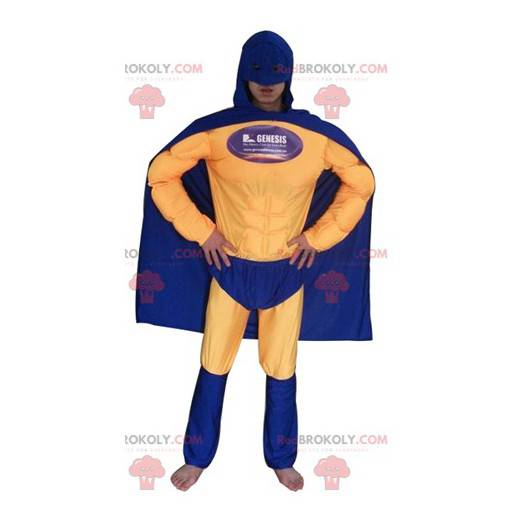 Superhelt kostume i blåt og gult tøj - Redbrokoly.com
